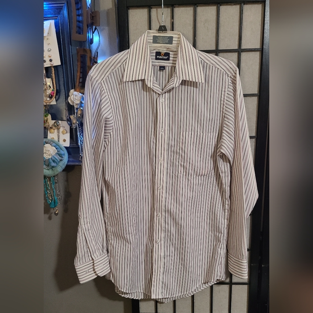 Puritan Pinstripe Shirt Men's sz 15 32/33